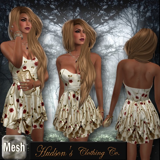 Spring Floral Satin Dress Set Mesh *Copy/Resize ~Candace Hudson
