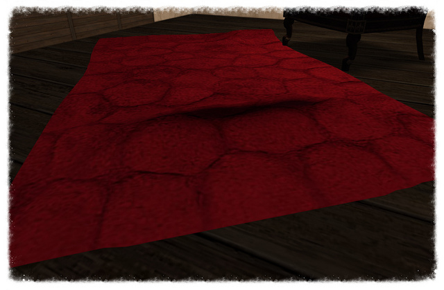 rug fluffy red/grey boxed