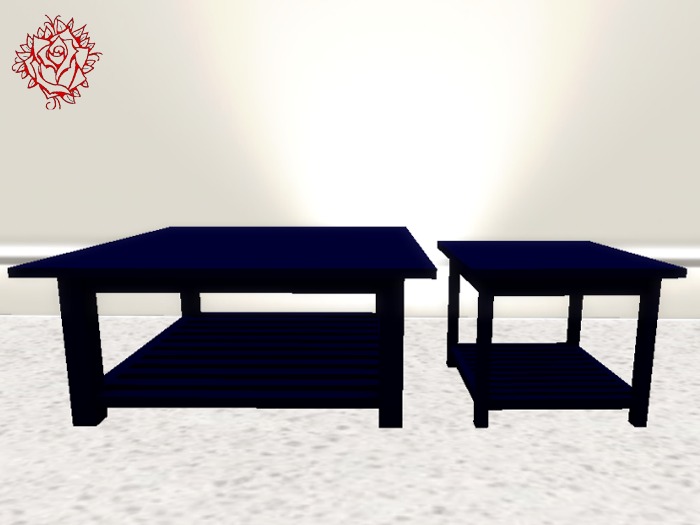 Mesh Blue Wooden Coffee & Side Table