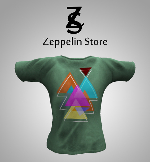 T shirt - Geometric Green - Zeppelin Store -