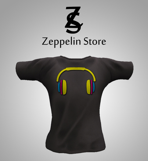 T Shirt - Headphone Yellow - Zeppelin Store -