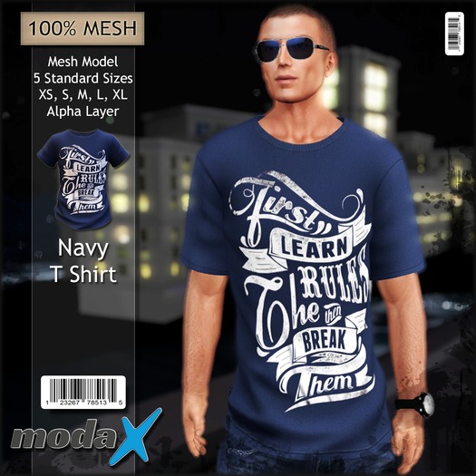 <modaX> T-Shirt Rules Navy