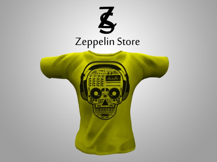T Shirt - DJ Skull Yellow - Zeppelin Store
