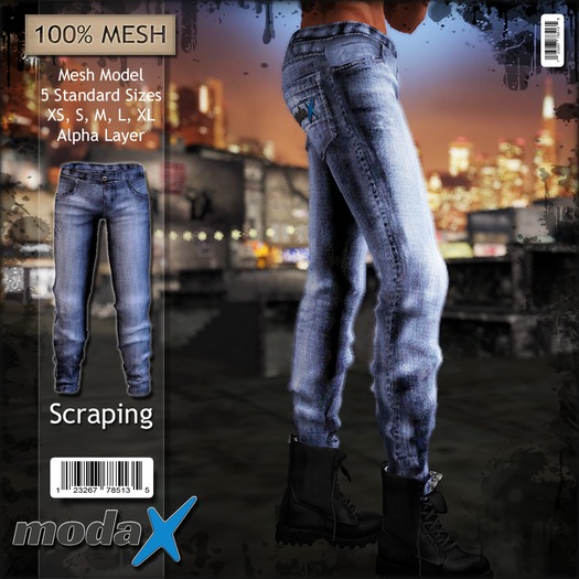 <modaX> Men's Skinny Jeans Scraping
