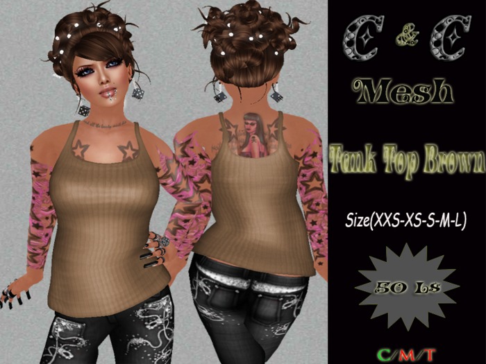 *clothes MESH woman Tank Top Mesh (Brown)*