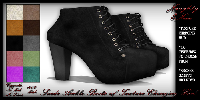 -N&N- Mesh Suede Ankle Boots - Unrigged Mesh