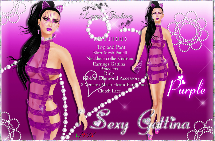 -Lamu Fashion-Sexy Gattina PURPLE !DISCOUNT!