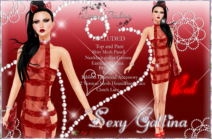 -Lamu Fashion-Sexy Gattina RED !DISCOUNT!