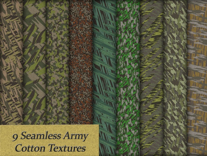 9 FULL PERM Seamless Army Cotton Textures vol2