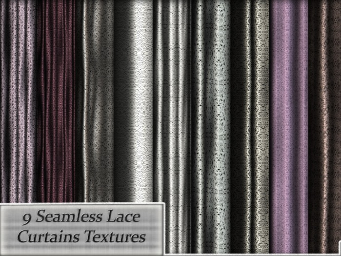 Second Life Marketplace - 9 FULL PERM Seamless Lace Curtains Textures