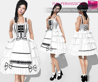 CLASSIC RIGGED MESH Vintage Sleeveless Sweetheart Neckline Ruffled Skirt Masquerade Dress - 3 TEXTURES