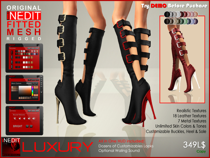 iNEDIT-Footwear0104 *Luxury* ~ FITTED Original Mesh Heel Boots