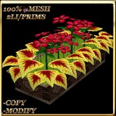 LW_ Coleus and Periwinkles Planter - Yellow Red 3 (2 LI / Prims)
