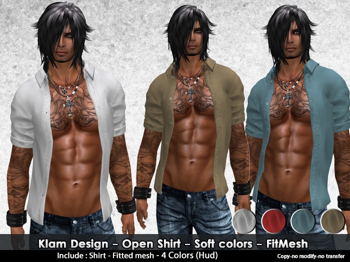 **KM** Open Shirt - Demo - FitMesh - Klam Design
