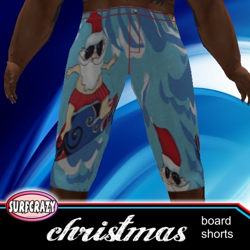 SURFCRAZY SANTA BOARD SHORTS, great gift for mr, ms or mrs Santa