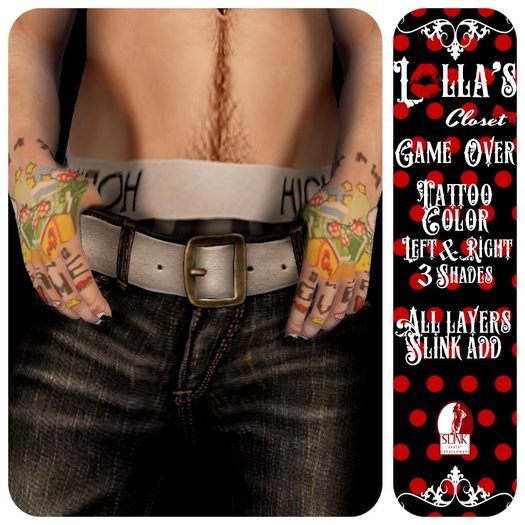 :LoLla's: Closet Tattoo H {Game Over L&R Color}