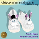 Totsipop 6-9 mos Infant BUNNY SLIPPERS animated