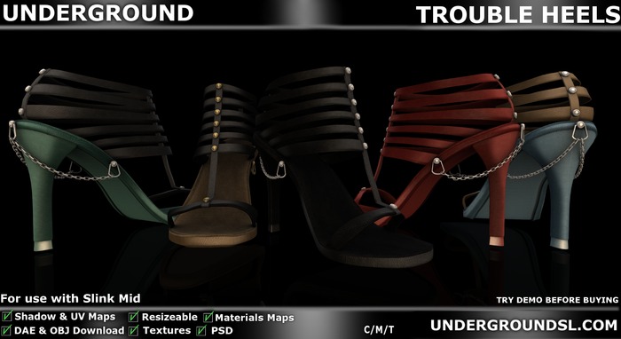 [UG MESH] TROUBLE HEELS