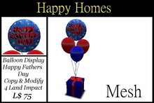 H.Homes ~ Mesh Balloon Display ~ Happy Fathers Day ~ Boxed