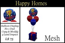 H.Homes ~ Mesh Balloon Display ~ No 1 Dad ~ Boxed