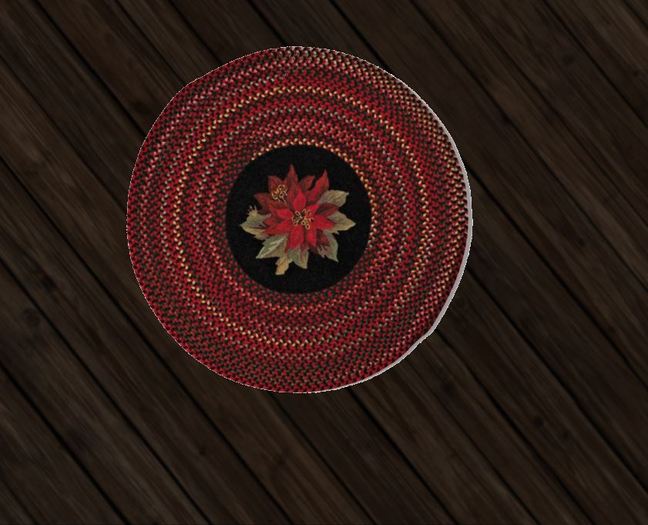 Poinsettia Round Rug