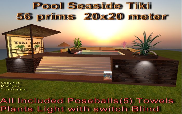 Tiki Pool  54 prims  20x20 meter