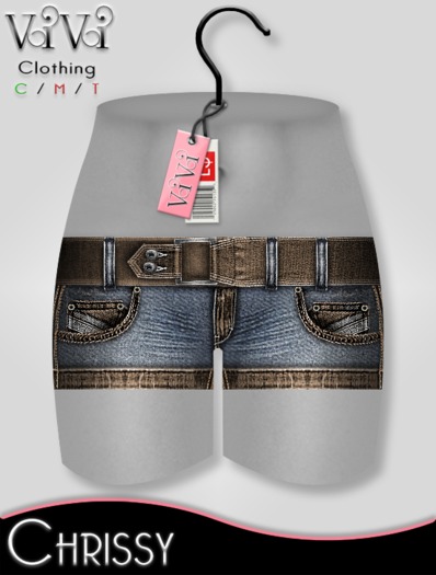 { ViVi } Chrissy - Belted Denim Shorts - White (rezz to open)