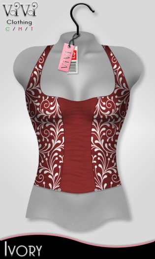 { ViVi } Ivory - Ivy Vine Halter - Black