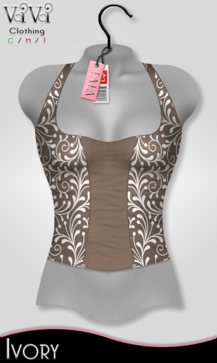 { ViVi } Ivory - Ivy Vine Halter - Beige