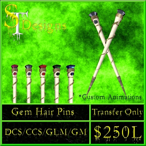 STDesigns Gem Hair Pins DCS/CCS/GLM/GM