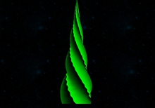Rovolving multi spiral effect light spike green