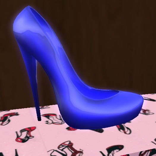 Blue Florescent Patent Heels