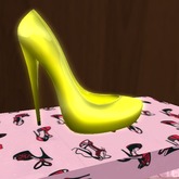 Yellow Florescent Patent Heels