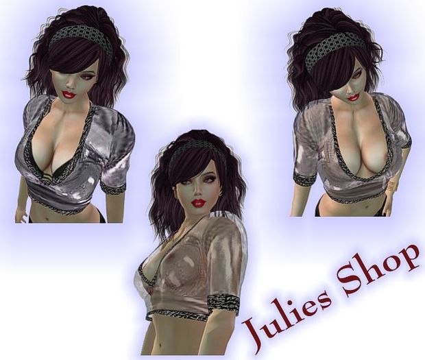 Julies Mesh Top Pulli Latex Blue BOX *