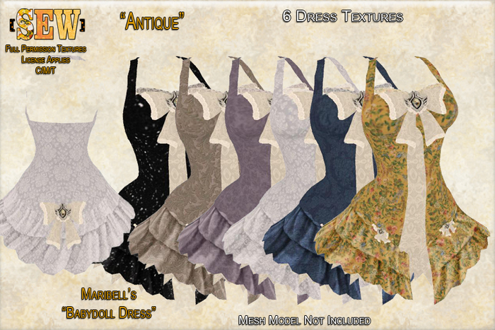 [SEW] Full Permission Textures for TvoUMauT Babydoll Dress Vintage