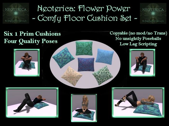 Neoterica Flower Power - Comfy Floor Cushion Set