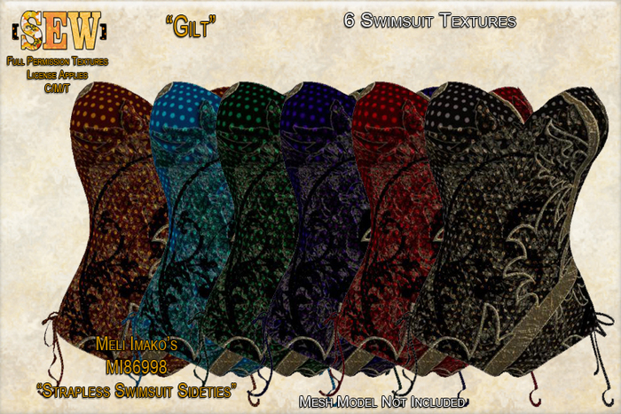 [SEW] Full Permission Textures for MI86998 Strapless Swimsuit Sideties Gilt