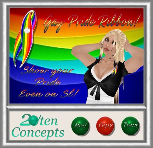 Gay Pride Ribbon!  Show your Pride and Support! 