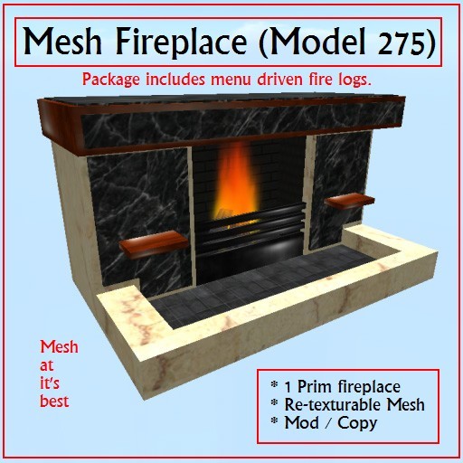 FIREPLACE 275D Marble MESH (BOXED)