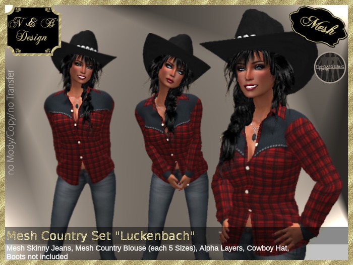 *N & B Design* Mesh Country Set "Luckenbach" 