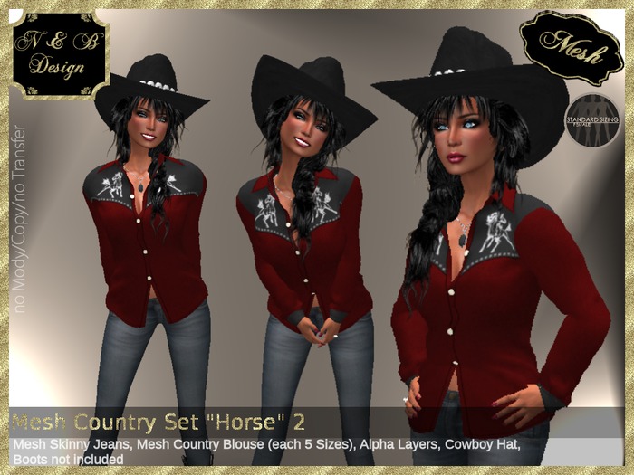 *N & B Design* Mesh Country Set "Horse" 2 