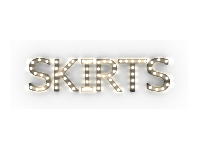 [Px] "SKIRTS" Illuminated Light Bulbs Sign