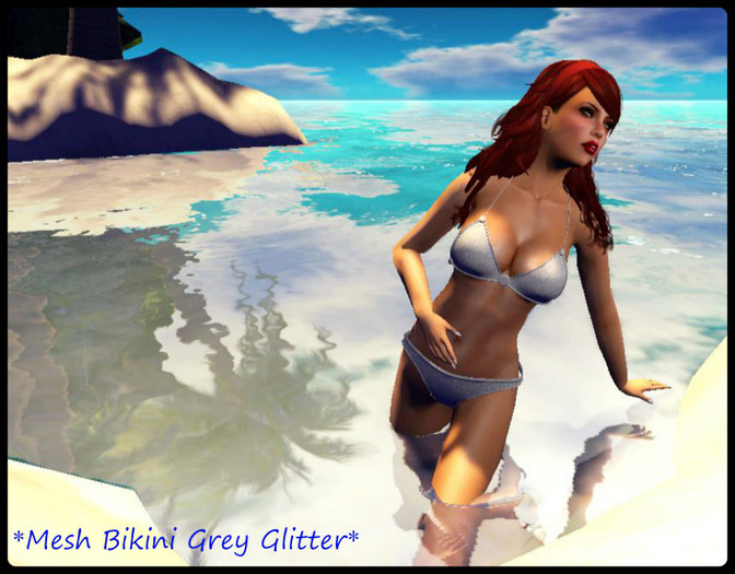 *Mesh Bikini Grey Glitter*
