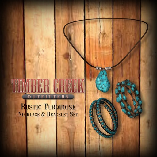 [Timber Creek] Rustic Turquoise Necklace & Bracelet Set-Boxed