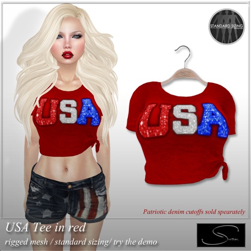 [Stellar] USA Tee in red