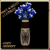 LW_ Tulips in Elongated Vase - Blue White (1 LI / Prim)