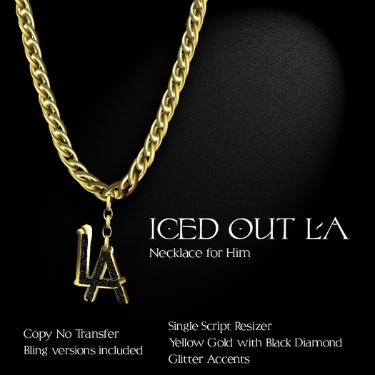 Exquisite Man's Iced Out LA Necklace (box)