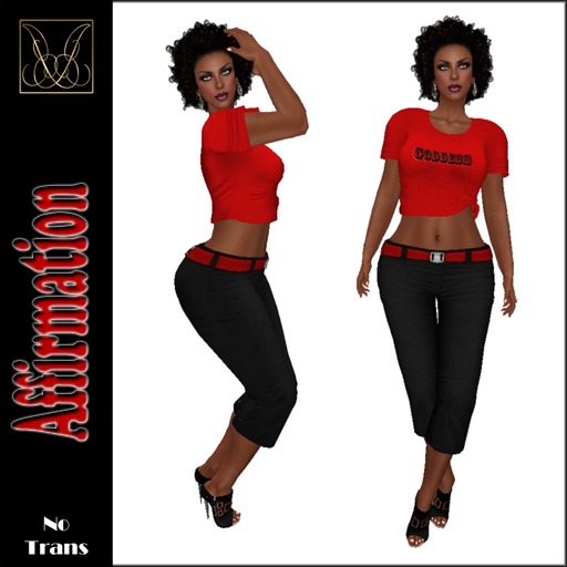 JCD Affirmation Black Knotted Top & Capri (bagged)