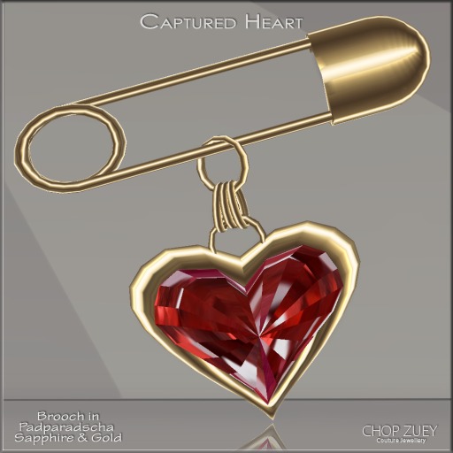 Captured Heart Brooch by Chop Zuey Couture Jewellery