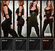 [V/W] Dauntless Blood - Medieval Fantasy adventurer outfit. Underbust dress, vest, pants, Lolas appliers, accessories